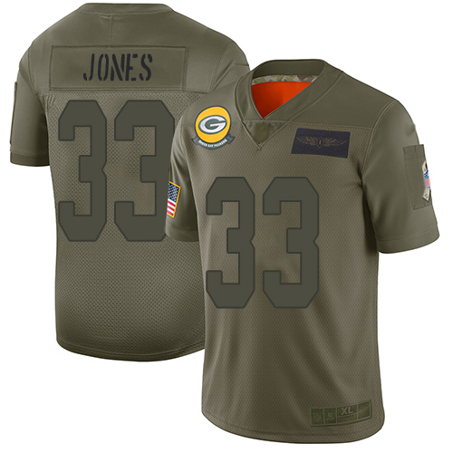 Green Bay Packers Limited Camo Men #33 Jones Aaron Jersey Nike NFL 2019 Salute to Service
